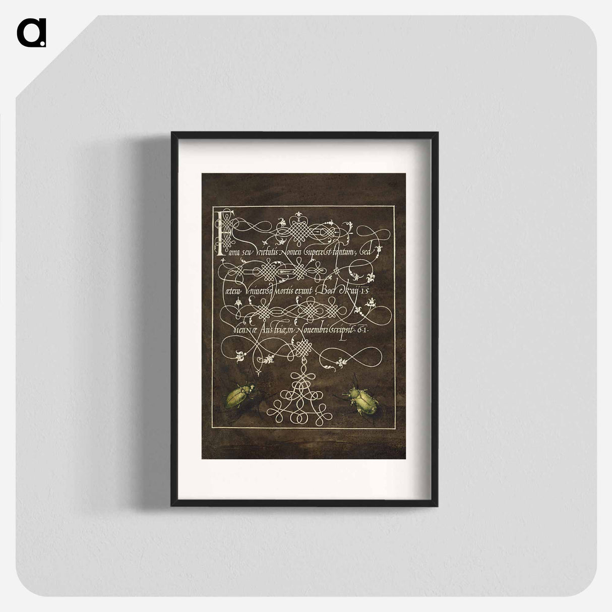 アートポスター-Ground Beetle and Scarab from Mira Calligraphiae Monumenta
 - 書道のお手本 Poster.