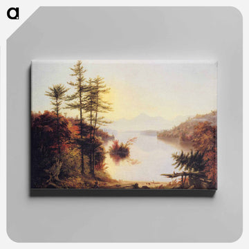 View on Lake Winnipiseogee - トーマス コール Canvas.