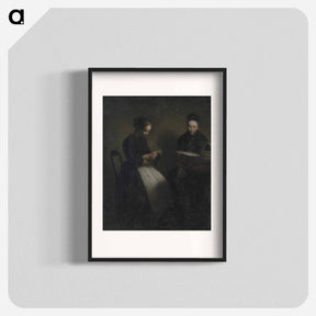 アートポスター-Evening in the Drawing Room - ヴィルヘルム ハンマースホイ Poster.