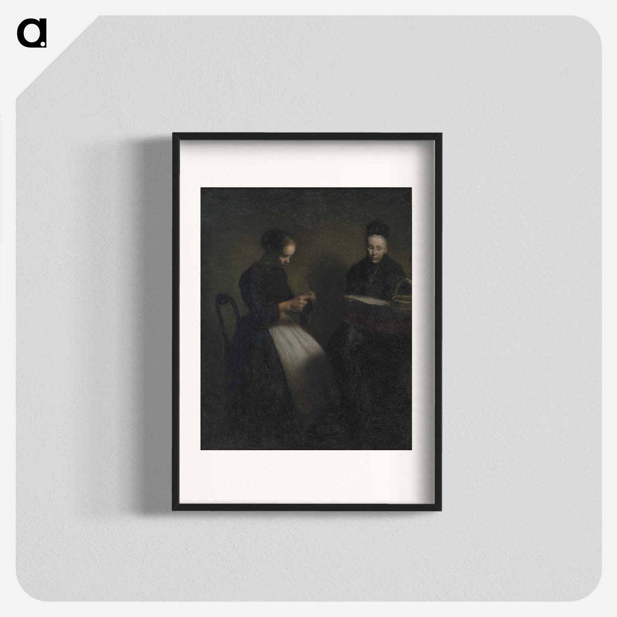 Evening in the Drawing Room - Vilhelm Hammershøi Poster.