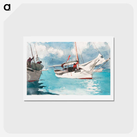 アートポストカード-Fishing Boats, Key West - ウィンスロー ホーマー Postcard.