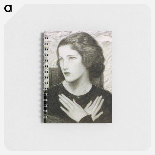 Head and shoulders of girl with hands crossed by Wladyslaw Theodore Benda - ウワディスワフ テオドール ベンダ Memo.