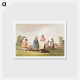 Illustration of lowkers from The Costume of Yorkshire - 19世紀のヨークシャー Postcard.