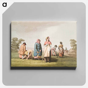 アートパネル-Illustration of lowkers from The Costume of Yorkshire - 19世紀のヨークシャー Canvas.