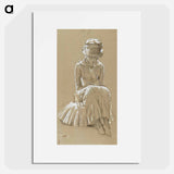 Young girl seated, study for under the birches - アルバート エーデルフェルト Poster.