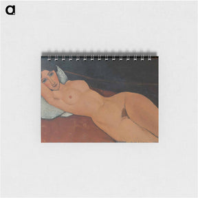 アートメモ帳-Female Nude Reclining on a White Pillow - アメデオ モディリアーニ Memo.