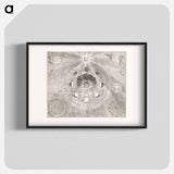 Kaart van de aarde met de verschillende standen van de maan en de zon - アンティーク地図 Poster.