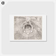 アートポストカード-Kaart van de aarde met de verschillende standen van de maan en de zon - アンティーク地図 Postcard.