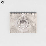 Kaart van de aarde met de verschillende standen van de maan en de zon - アンティーク地図 Memo.