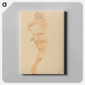 アートパネル-Rear View of Female Figure in Action - オーギュスト ロダン Canvas.