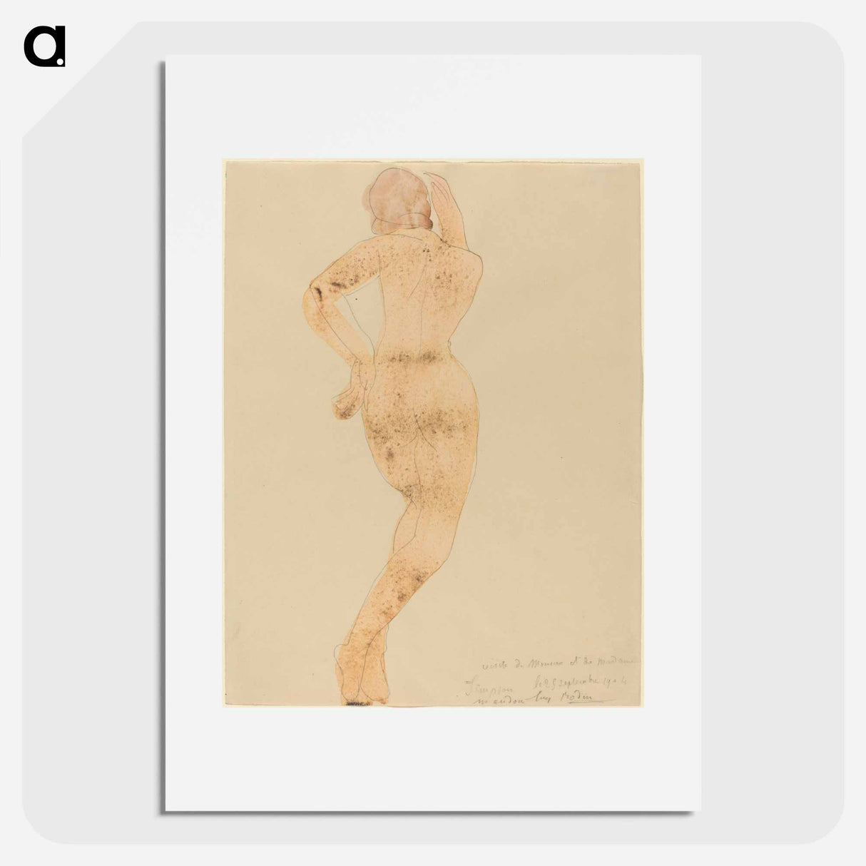 Rear View of Female Figure in Action - Auguste Rodin Poster.