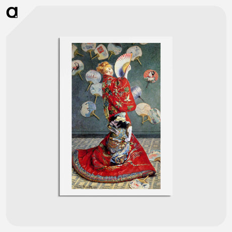 アートポストカード-Camille Monet In Japanese Costume - クロード モネ Postcard.