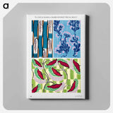 Floral colorful background, vintage art deco & art nouveau background, plate no. 16. - E.A.セギー Canvas.