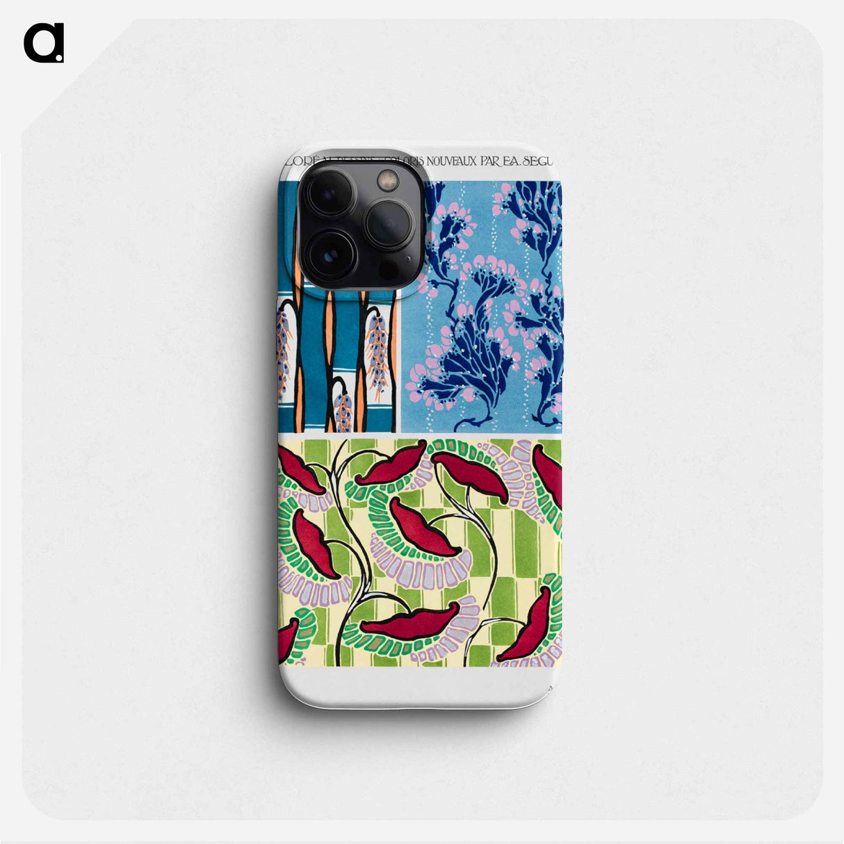 Floral colorful background, vintage art deco & art nouveau background, plate no. 16. - E.A.セギー Phone Case.