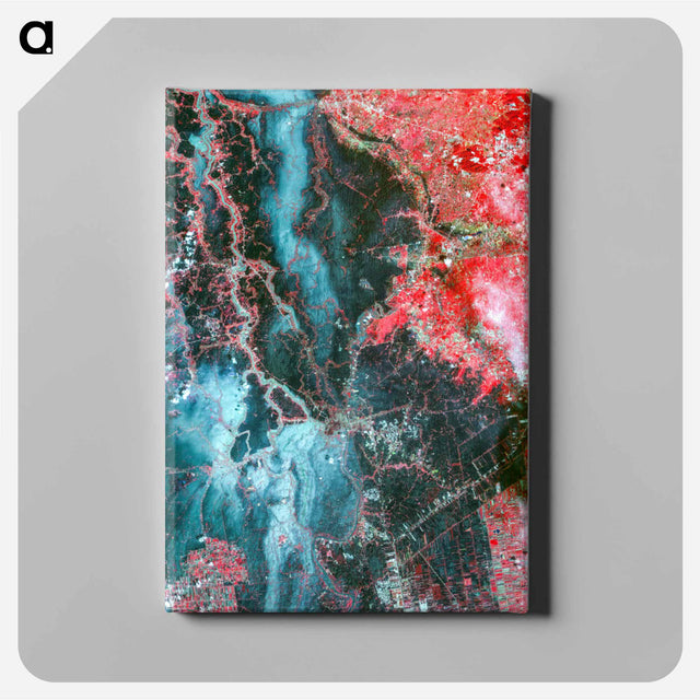 アートパネル-Ayutthaya River Flood, Bangkok
 - 上空からの地球 Canvas.