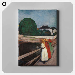 アートパネル-The Girls on the Bridge - エドヴァルド ムンク Canvas.