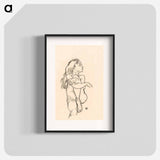 Seated Nude Girl Clasping Her Left Knee - エゴン シーレ Poster.