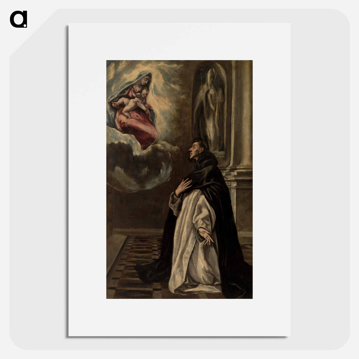 Apparition of the Virgin and Child to Saint Hyacinth - エル グレコ Poster.