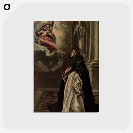 アートポストカード-Apparition of the Virgin and Child to Saint Hyacinth - エル グレコ Postcard.