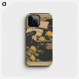 Woman playing piano with art nouveau style chrysanthemum flowers in foreground - エセル リード Phone Case.