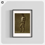 Standing Academic Male Nude (recto); Sketch of Upper Arm (verso) - ウジェーヌ ドラクロワ Poster.
