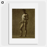 Standing Academic Male Nude (recto); Sketch of Upper Arm (verso) - ウジェーヌ ドラクロワ Poster.