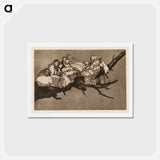 アートポストカード-Ridiculous folly (Walking between the branches / talking through one's hat) - フランシスコ デ ゴヤ Postcard.
