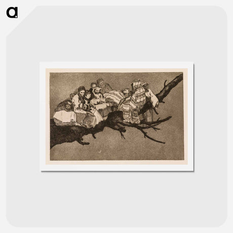 アートポストカード-Ridiculous folly (Walking between the branches / talking through one's hat) - フランシスコ デ ゴヤ Postcard.