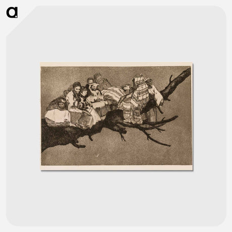 アートポストカード-Ridiculous folly (Walking between the branches / talking through one's hat) - フランシスコ デ ゴヤ Postcard.
