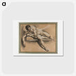 アートポストカード-Academic Study of a Reclining Male Nude - フランソワ ブーシェ Postcard.