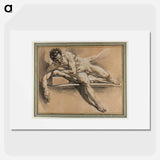 Academic Study of a Reclining Male Nude - フランソワ ブーシェ Poster.