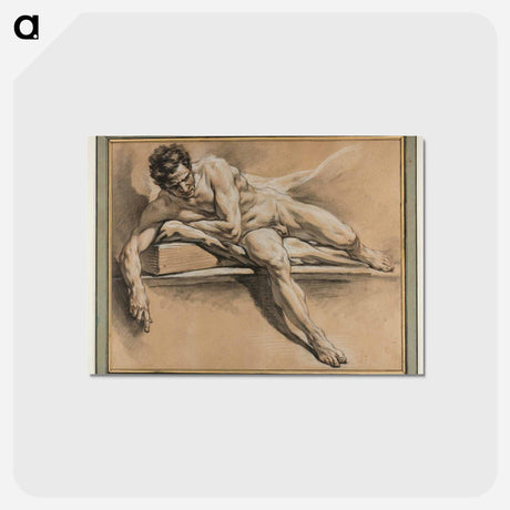 アートポストカード-Academic Study of a Reclining Male Nude - フランソワ ブーシェ Postcard.