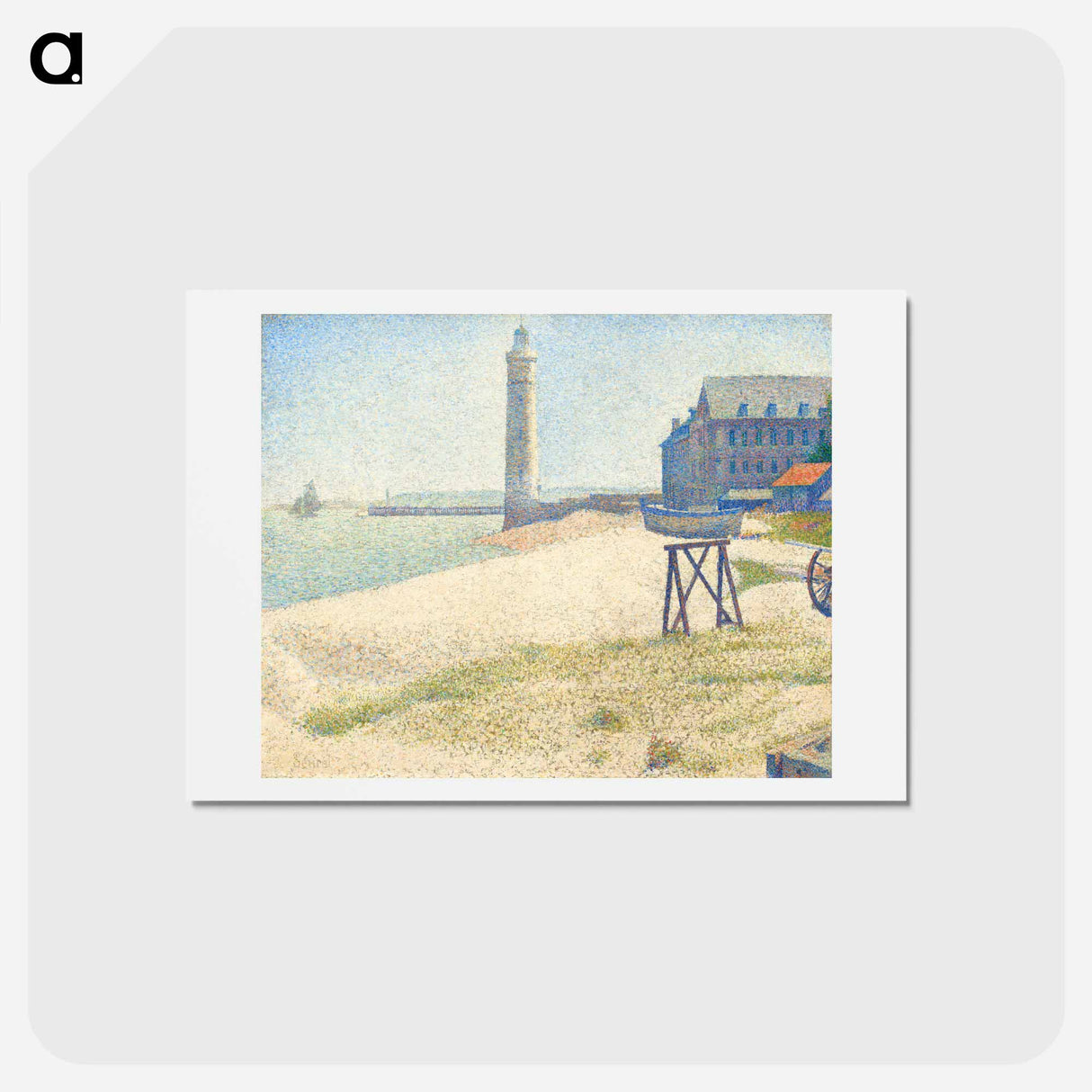 アートポストカード-The Lighthouse at Honfleur - ジョルジュ スーラ Postcard.