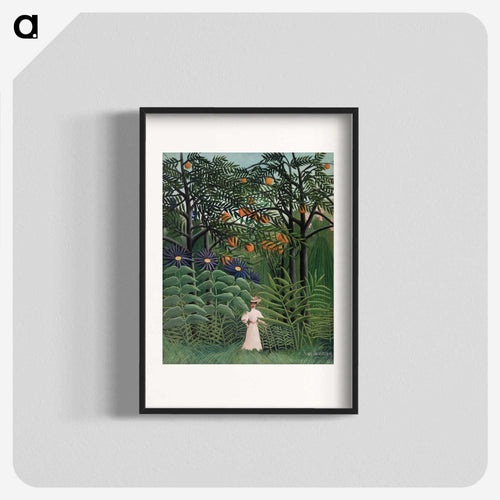 Woman Walking in an Exotic Forest - アンリ ルソー Poster.