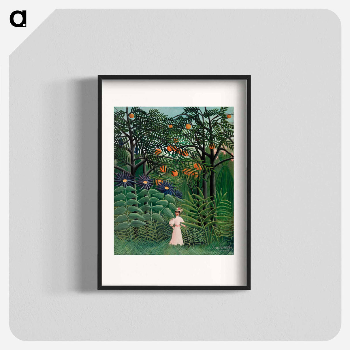 Woman Walking in an Exotic Forest - Henri Rousseau Poster.