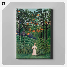 アートパネル-Woman Walking in an Exotic Forest - アンリ ルソー Canvas.