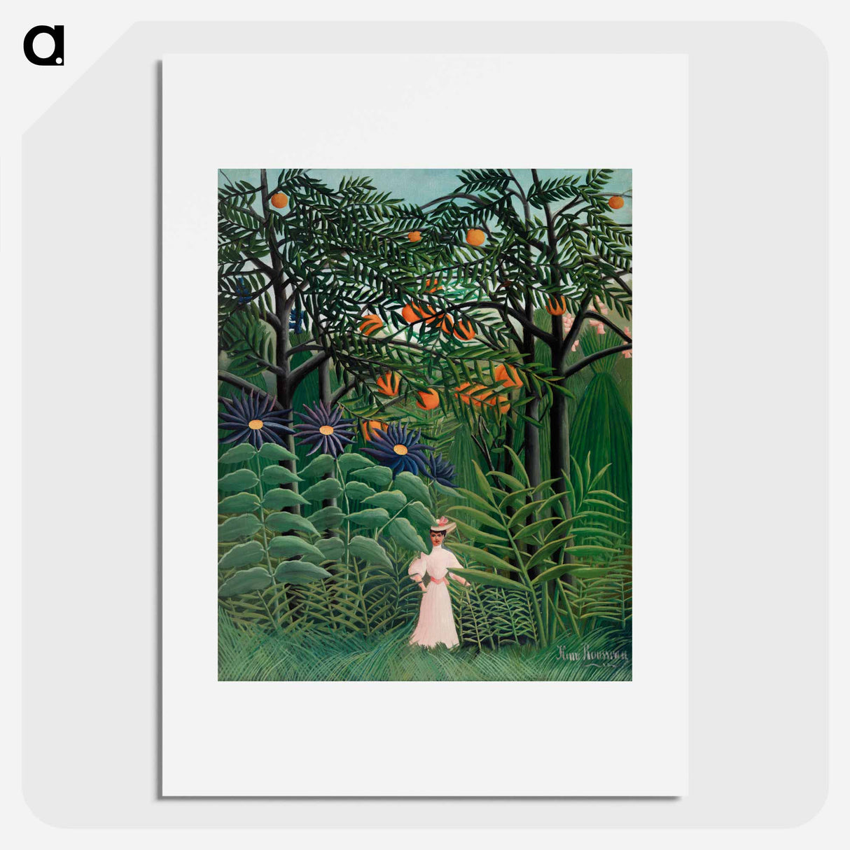 Woman Walking in an Exotic Forest - Henri Rousseau Poster.