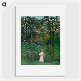 Woman Walking in an Exotic Forest - アンリ ルソー Poster.