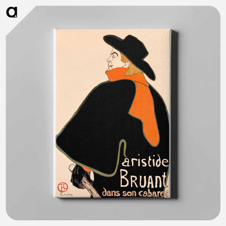 アートパネル-Aristide Bruant in his Cabaret - アンリ ド トゥールーズ ロートレック Canvas.