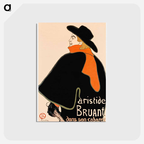 アートポストカード-Aristide Bruant in his Cabaret - アンリ ド トゥールーズ ロートレック Postcard.