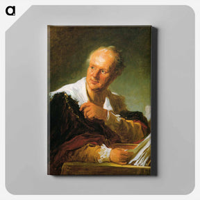 アートパネル-Portrait of Denis Diderot - ジャン オノレ フラゴナール Canvas.