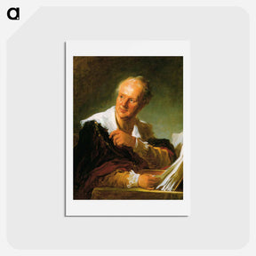 アートポストカード-Portrait of Denis Diderot - ジャン オノレ フラゴナール Postcard.