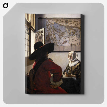 Officer and Laughing Girl - Johannes Vermeer Canvas.