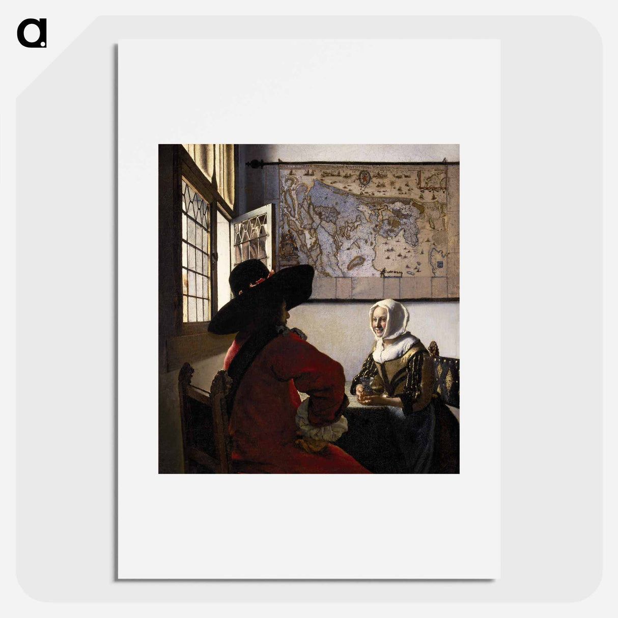 Officer and Laughing Girl - Johannes Vermeer Poster.