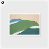 アートポストカード-Green mountains from Momoyogusa–Flowers of a Hundred Generations - 神坂 雪佳 Postcard.