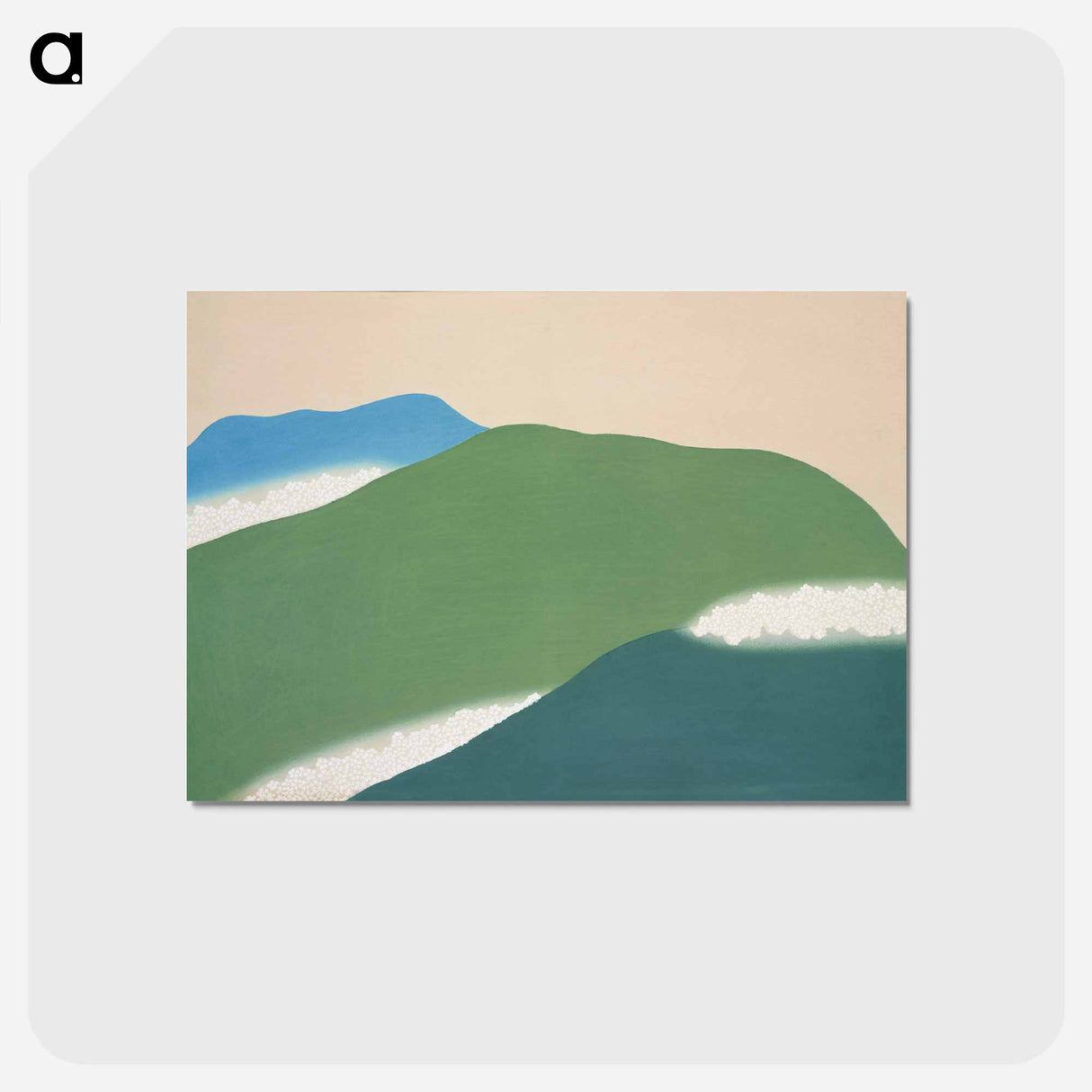 アートポストカード-Green mountains from Momoyogusa–Flowers of a Hundred Generations - 神坂 雪佳 Postcard.