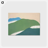 アートポストカード-Green mountains from Momoyogusa–Flowers of a Hundred Generations - 神坂 雪佳 Postcard.