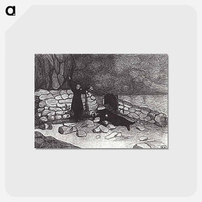 アートポストカード-A scene from the drama of Leonid Andreev Anathema - カジミール マレーヴィチ Postcard.