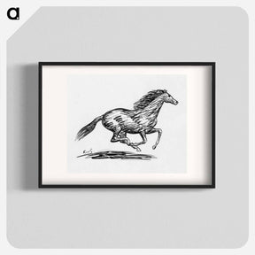 アートポスター-Galloping horse - レオ ヘステル Poster.