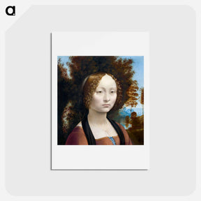 アートポストカード-Ginevra de' Benci - レオナルド ダ ヴィンチ Postcard.